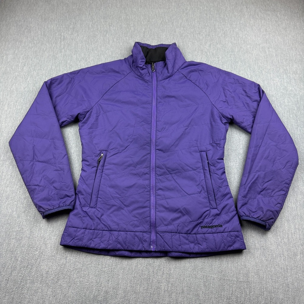 Patagonia Jacket Women Small Purple Full Zip Quilted Lightweight Micro Puff Coat